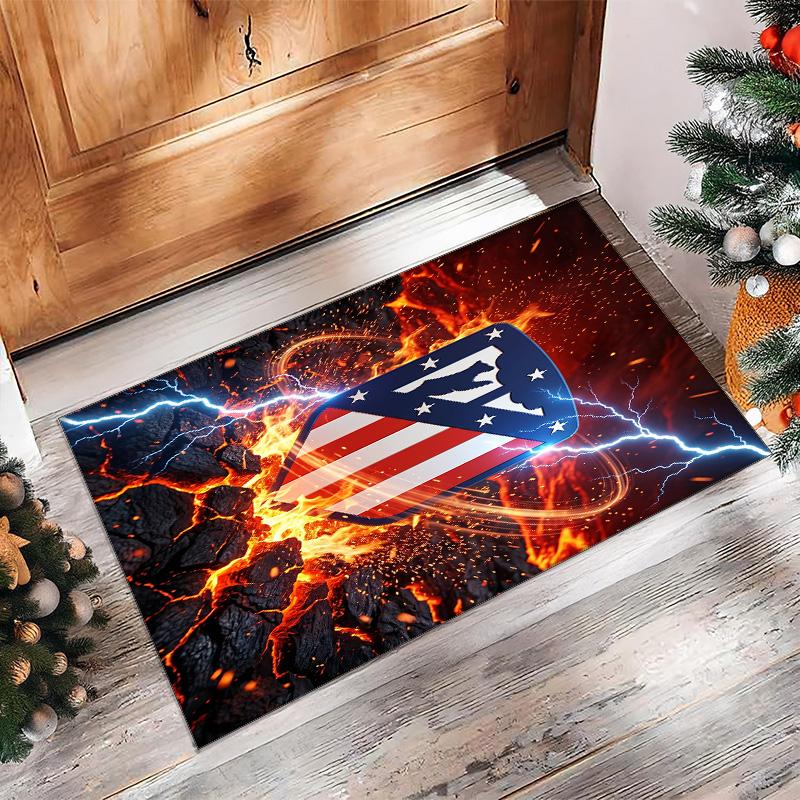 Atletico Madrid Printed Flannel Area Rug Non Slip Soft Polyester Floor Carpet Indoor Decor Mat for Bedroom Living Room Sofa Game Room Home Decoration