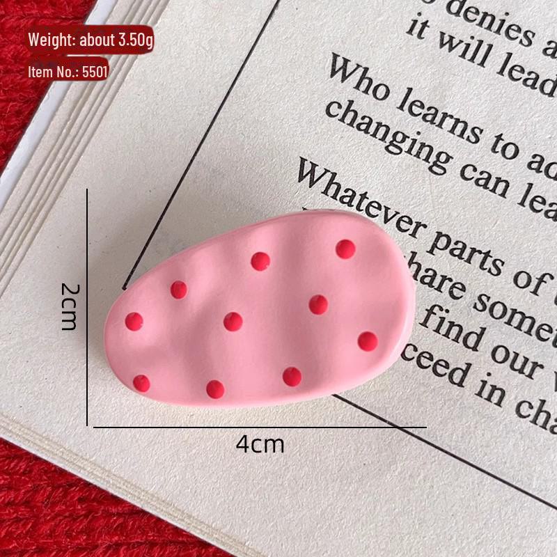 "Polka Dot Duckbill Clip: Simple, Versatile, Cute Hair Accessory for Bangs"