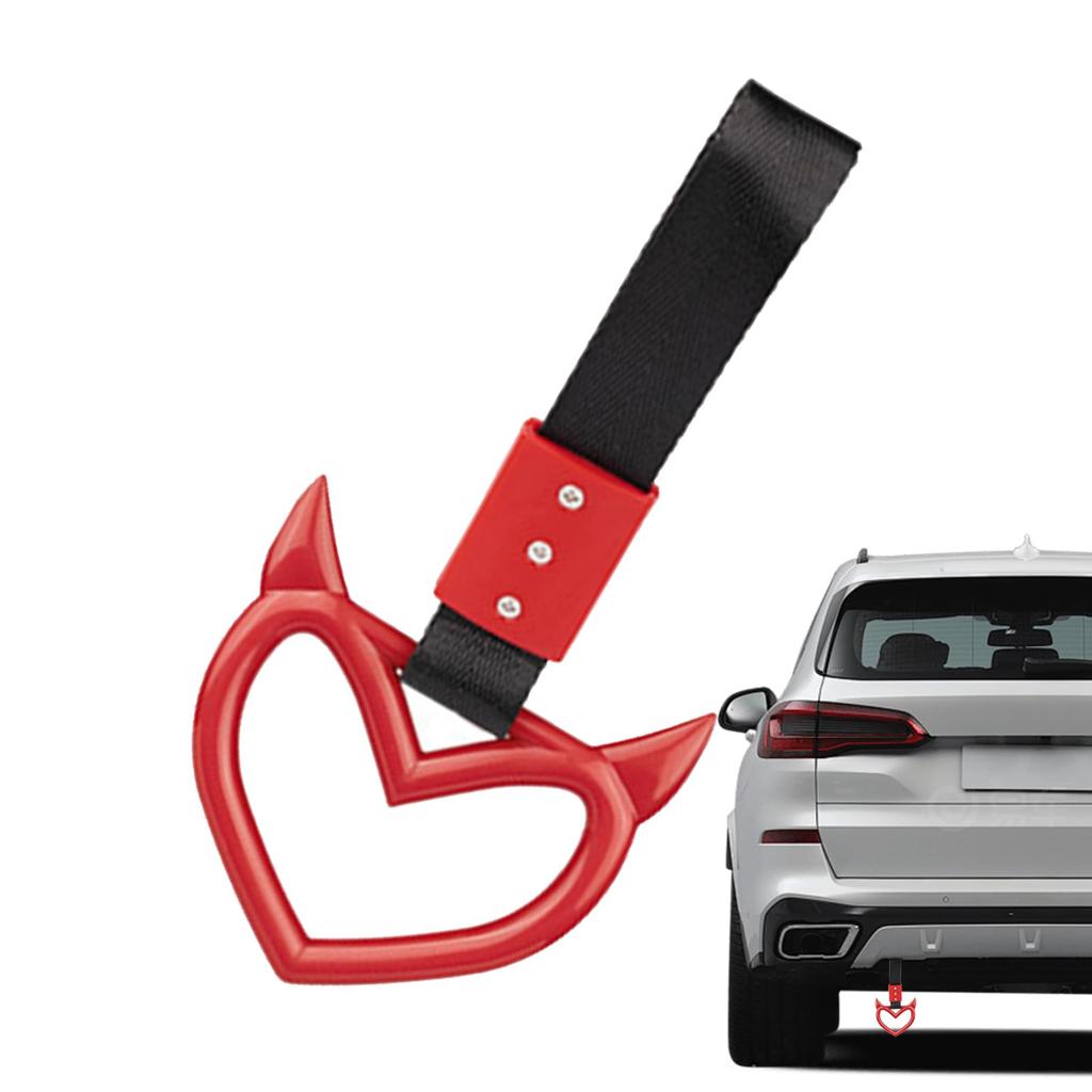 Gerinkoken Car Sling Leather Heart Shape Car Handle Rest Car Grab Handle Strap Heart