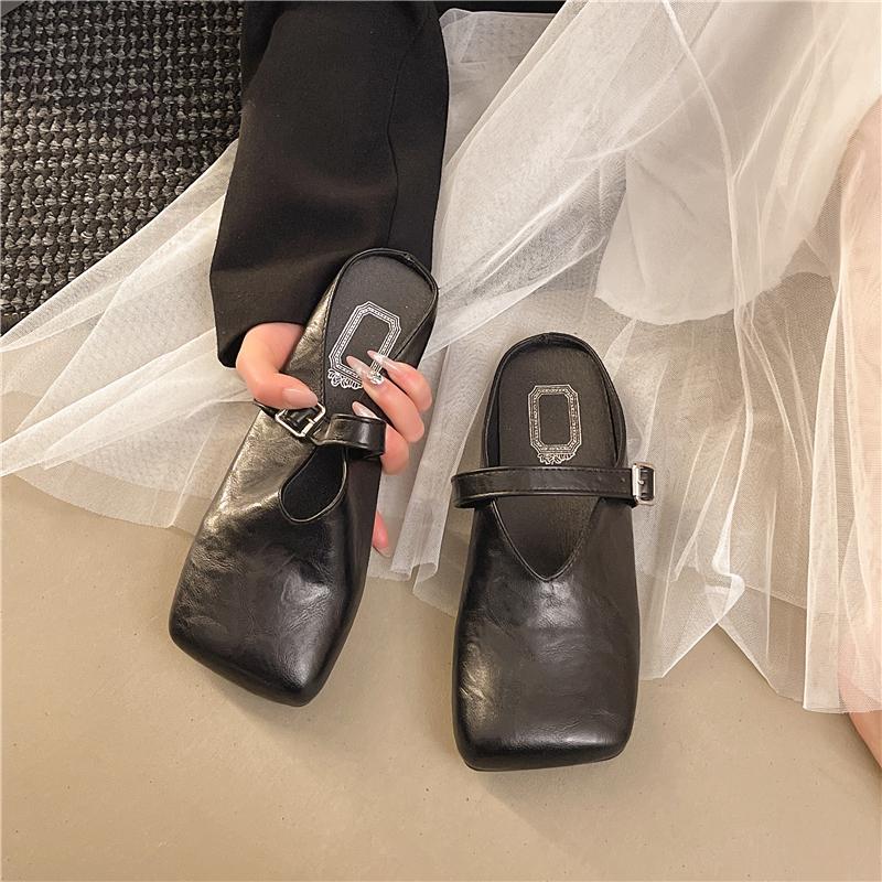 Women's Slippers Flat Sole Cover Toe Square Toe Ladies Shoes Dress Daily Commute Summer Lazy People Zapatillas De Mujer