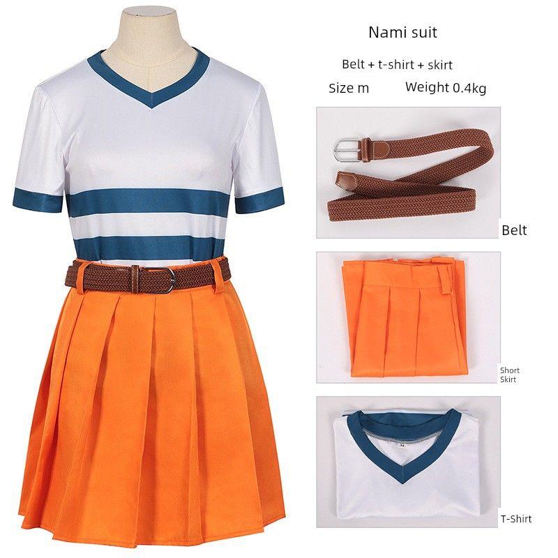 

One Piece Empress Snake Princess Hancock Cosplay Costume for Comic Conventions and Performances Real Nami [Belt + T-Shirt + Skirt] M