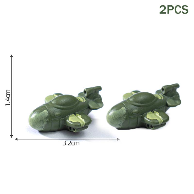 2Pcs Miniature Military Vehicle Models Resin Tank Plane Submarine Ornaments For Micro Landscape And Diy Decor A3