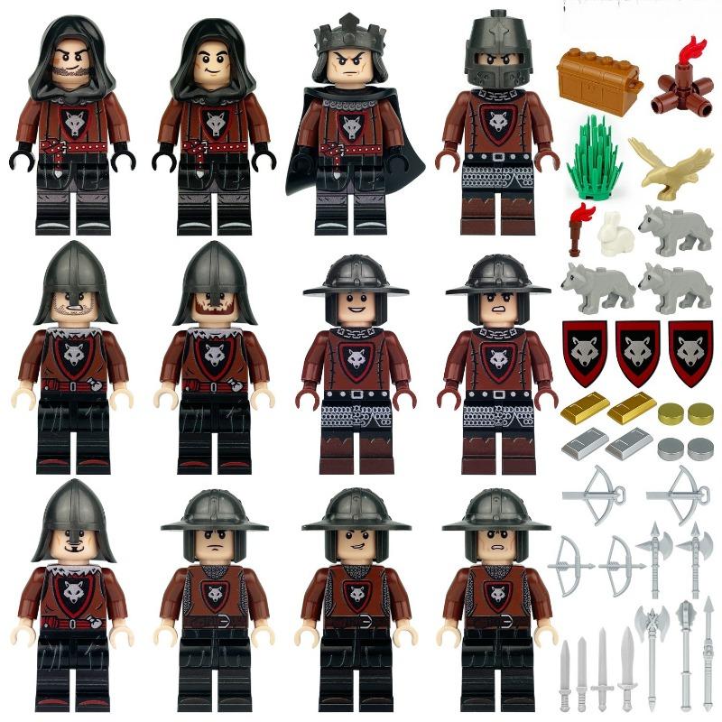 LupMedievalCavalerieM8269transfrontalierAdunarecopiiParticulemiciJucărieblocuriconstrucțieArmăScutAccesoriiCâine