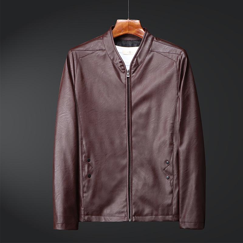 Autumn and winter leather jacket men's jacket fashion jacket three-dimensional trend leather jacket pu winter long sleeve trendy brand