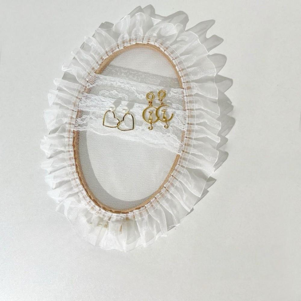 Flower Embroidery Lace Earrings Stand Pearl Jewelry Display Rack  Jewelry Photography