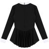 Women's Sexy Waitress Role Play Costume S-XXL: Contrast Color Tuxedo Style Dress with Bowknot Buttons & Long Ruffle Sleeves