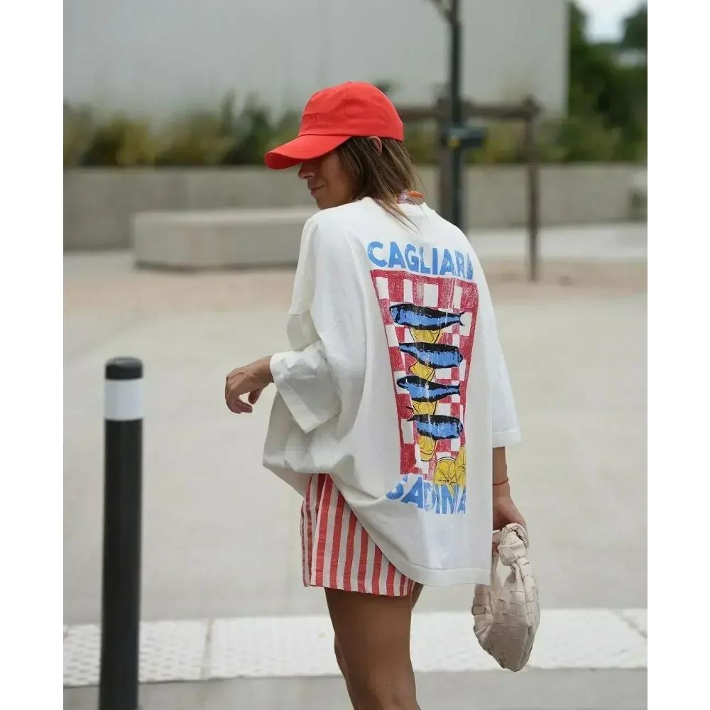 Oversized T-Shirt Hip Hop Women T Shirt Clothes Kanji Print Tshirt Short Sleeve Loose Streetwear Harajuku Tops Y2k Tees