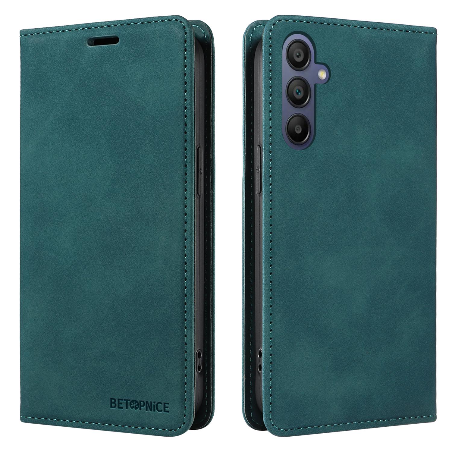 

BETOPNICE 003 For Samsung Galaxy A17/A26 5G/A16 5G/A16 4G Stand Case Anti-Scratch Leather Wallet Phone Cover Green