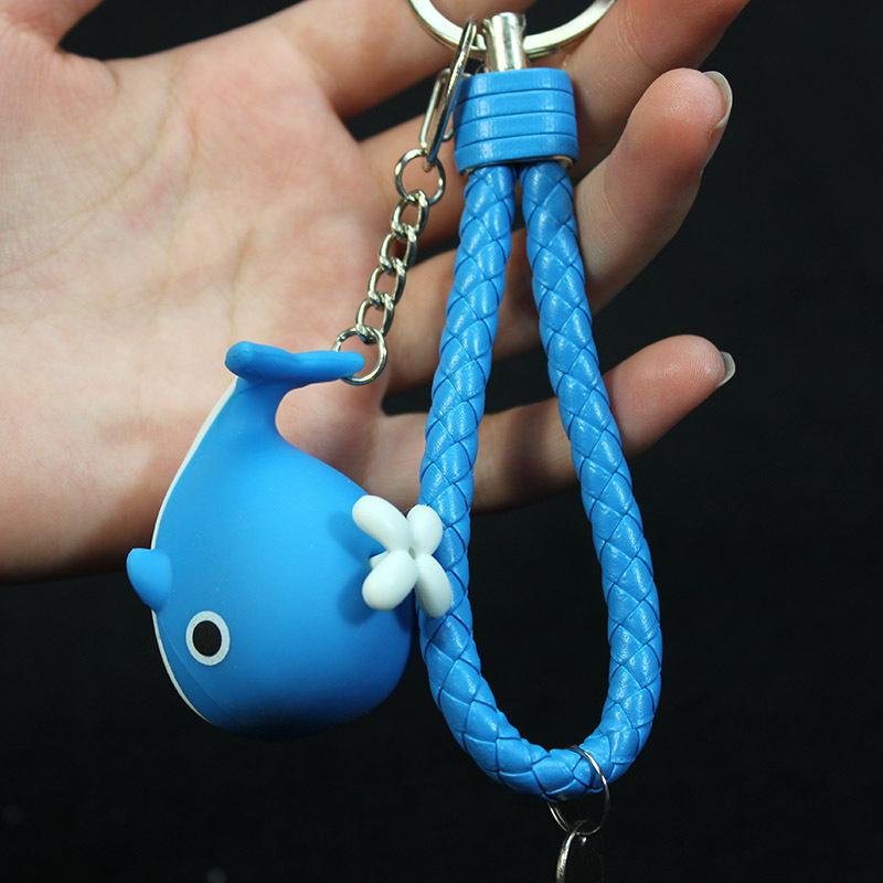 Whale LED Sound Keychain Mini Flashlight & Bag Pendant