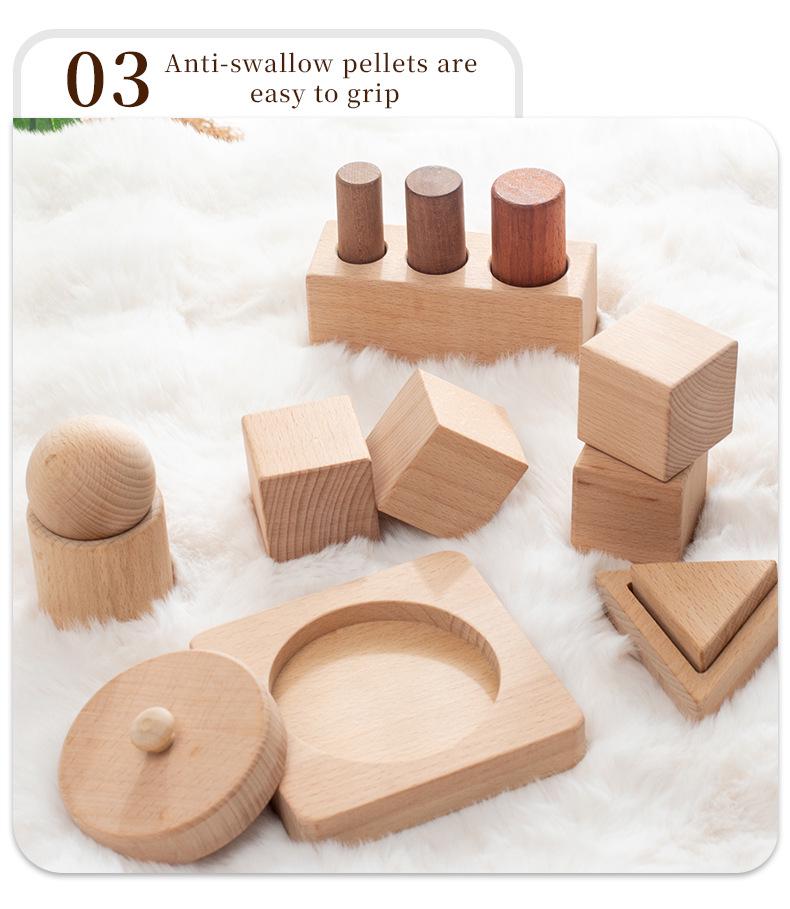 Montessori Early Education Wooden Building Blocks for Children Aged 0-3