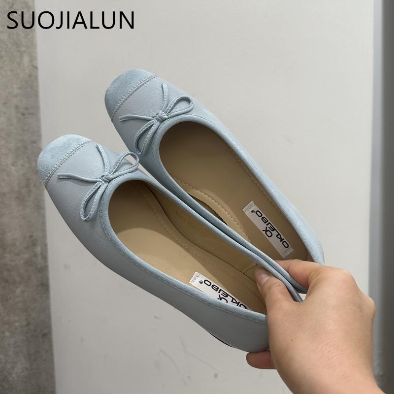 Fashion SUOJIALUN 2025 Spring New Brand Women Flat Shoes Fashion Candy Color Ladies Elegant Boat Shoes Soft Flat Heel Slip On Ballerinas