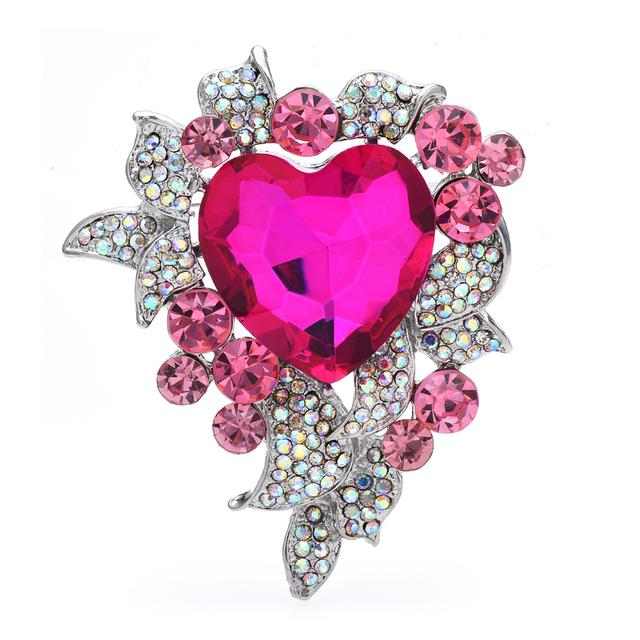 

Crystalline Sea For Women Heart Brooches Unisex Color Palace Style Color Love Event Gathering Office Pin Brooch Pin Present GiftsParty Present розовый