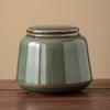 Nordic Solid Color Crack Ceramic Storage Jar Portable Travel Tea Canister Moisture-proof Sealed Food Storage Jar Room Decoration