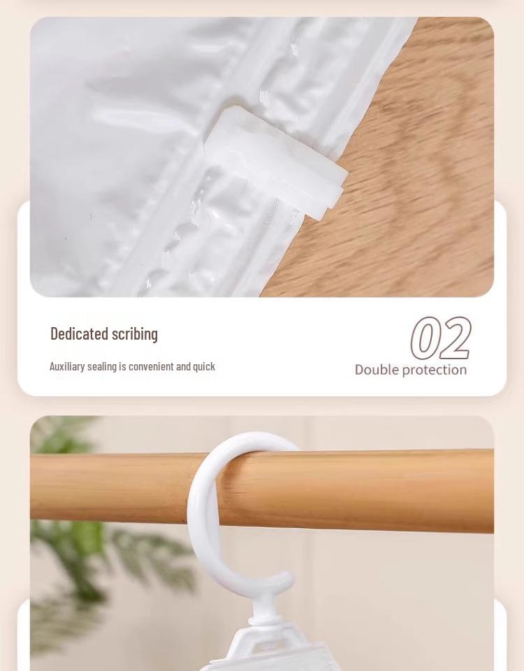 Závěsný vakuový kompresní úložný vak na oblečení a prošívané přikrývky - Černá technologie