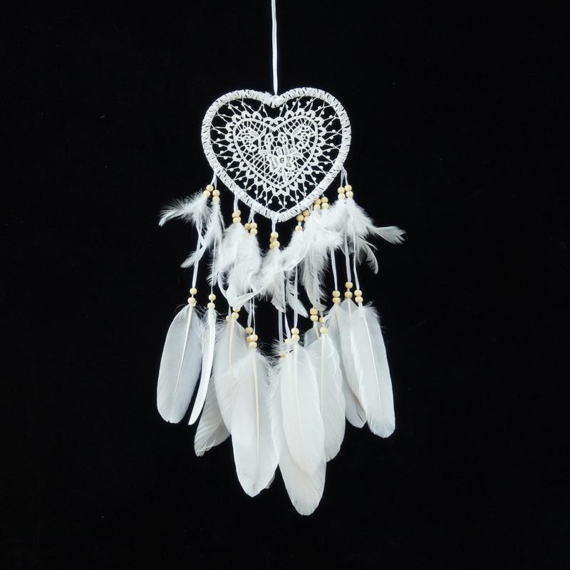 Creative Hollow Out Love Heart Feather Hanging Ornaments Nordic Dream Catcher Living Room Bedroom Decor Christmas Birthday Gift