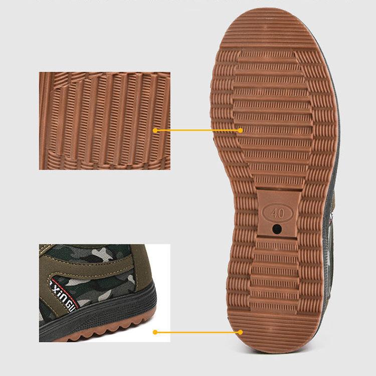 Gamle Beijing tøysko Glutensåle for menn Anti-skli Slitebestandige arbeidssko Lette pustende lerretssko Middelaldrende gåsko