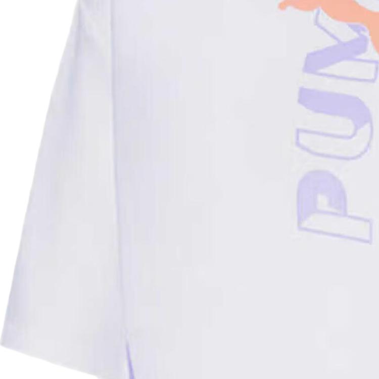 Puma Sports Lifestyle Series Logo Letter Print Fashion Breathable Short Sleeve T-Shirt Women T-Shirts White 588727-02