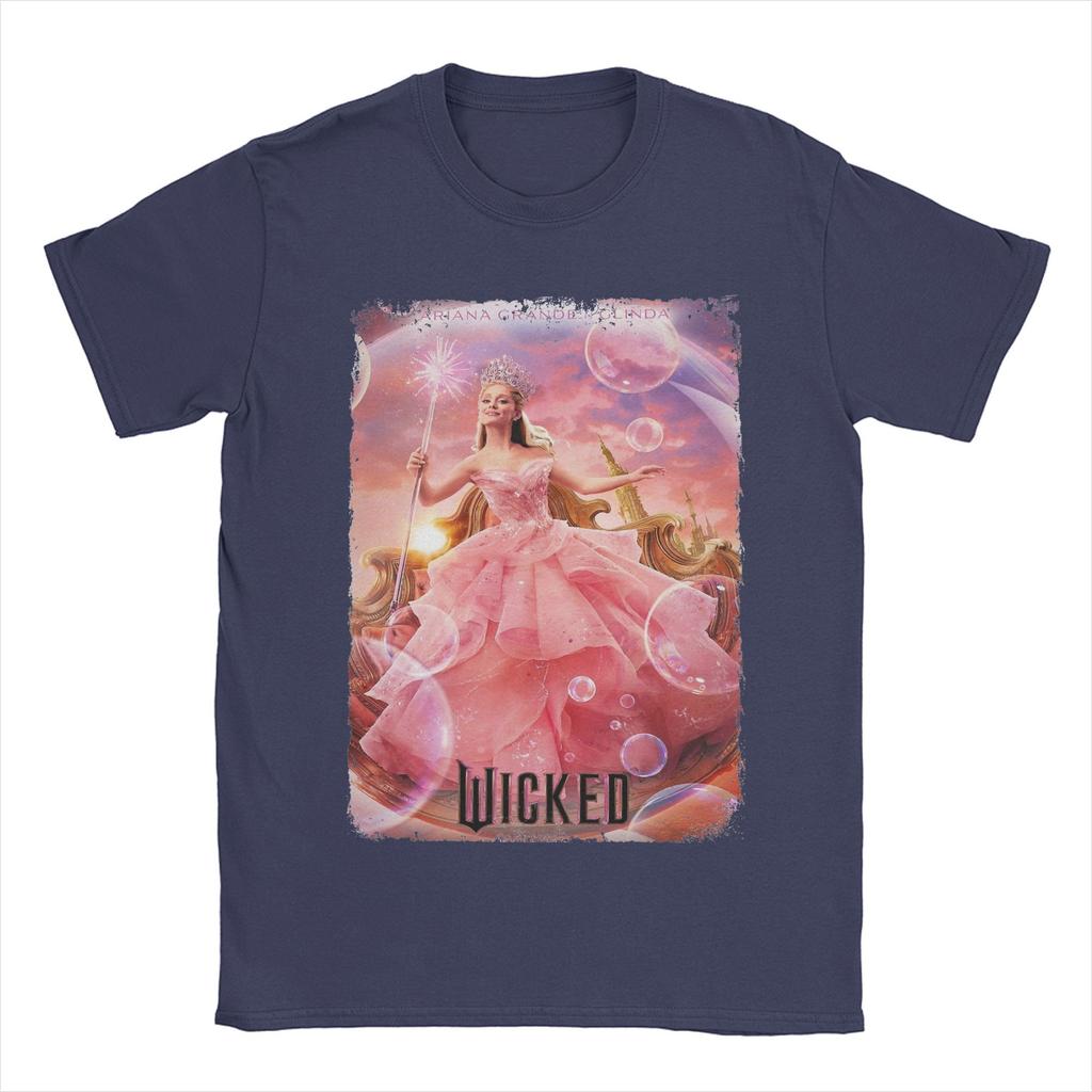 Wicked Fantasy Movie T-Shirts Men Elphaba Glinda Leisure Cotton Tees Crewneck Short Sleeve T Shirt Printed Clothing