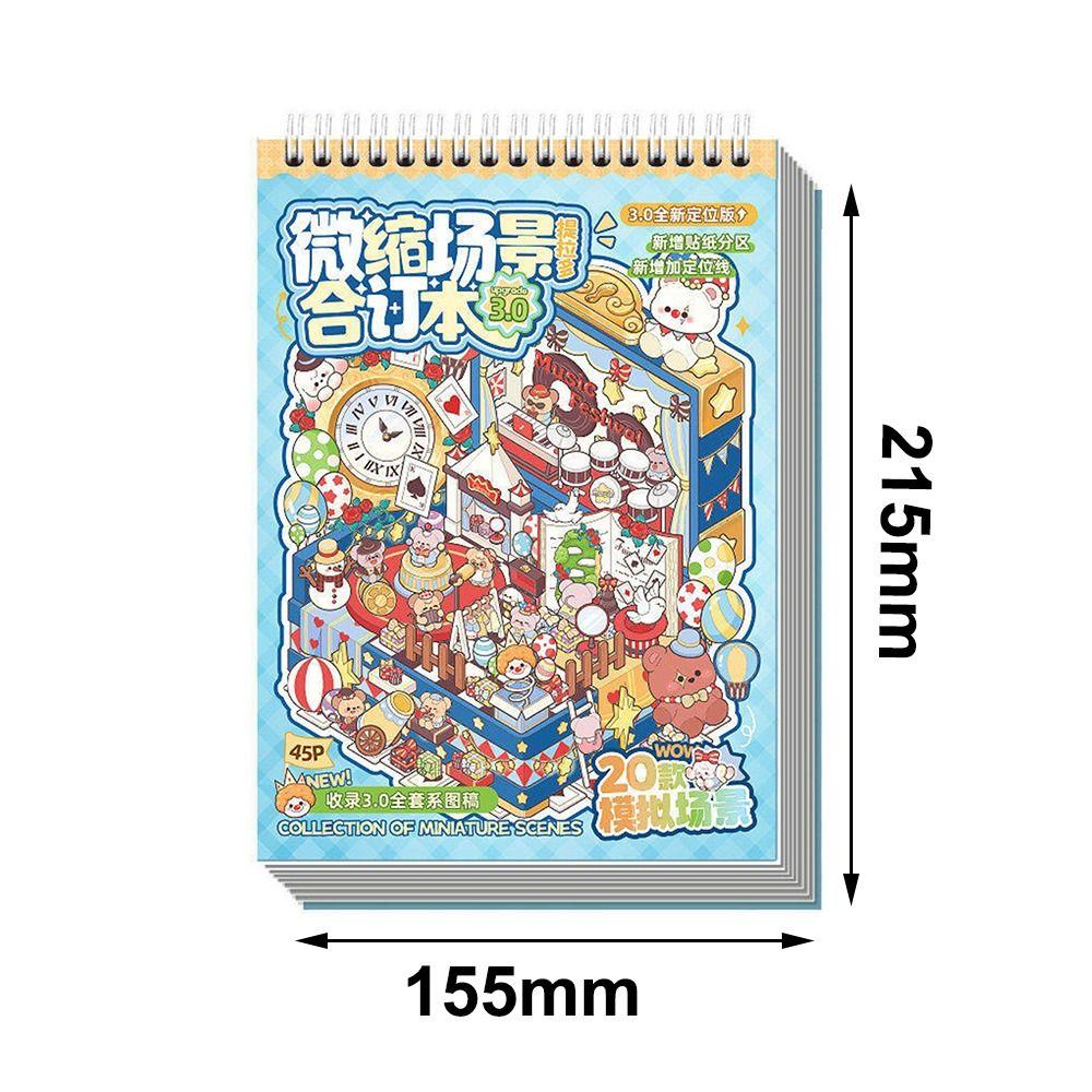 Cozy House Miniature Scene Collection Book 3D Hut Journal Stickers  Photo Prop