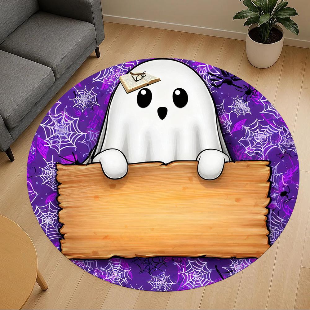 1PC Ghost Halloween Office Round Area Rug, Under Office Chairs Bedroom Living Room Home Decor, Carpet for Office -1110116
