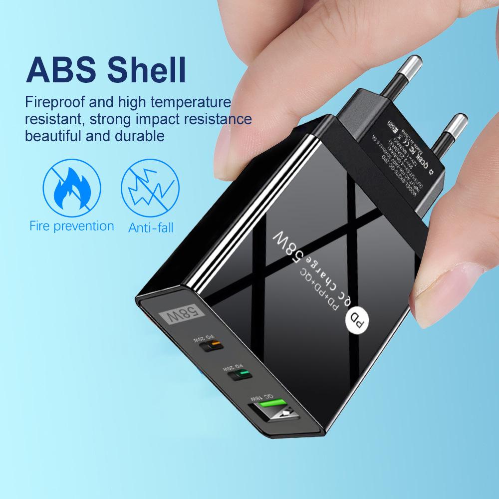 PD33W QC3.0 GaN European Multi-Port Fast Charger with 9V/12V Support