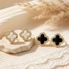 S925 Sterling Silver Four-Leaf Clover Stud Earrings: Luxurious, Versatile Design for Women