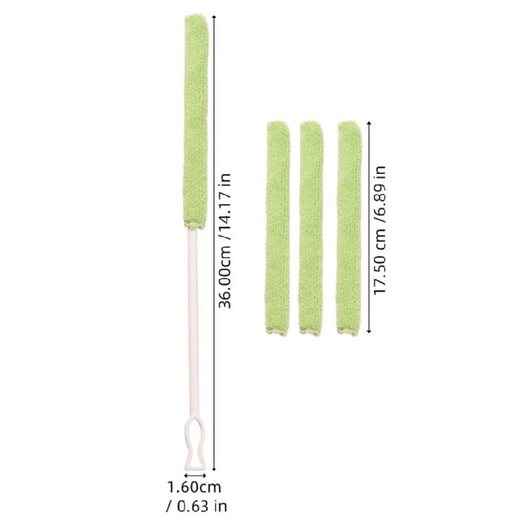 Efficient Narrow Gaps Cleaner Kits Cleaning Rod with 3 Brush Attachments Ergonomic Grip All Purpose Cleaning Tool