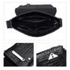 New Top Layer Cowhide Men's Crocodile Pattern Shoulder Bag, Retro Leather Men's Crossbody Bag