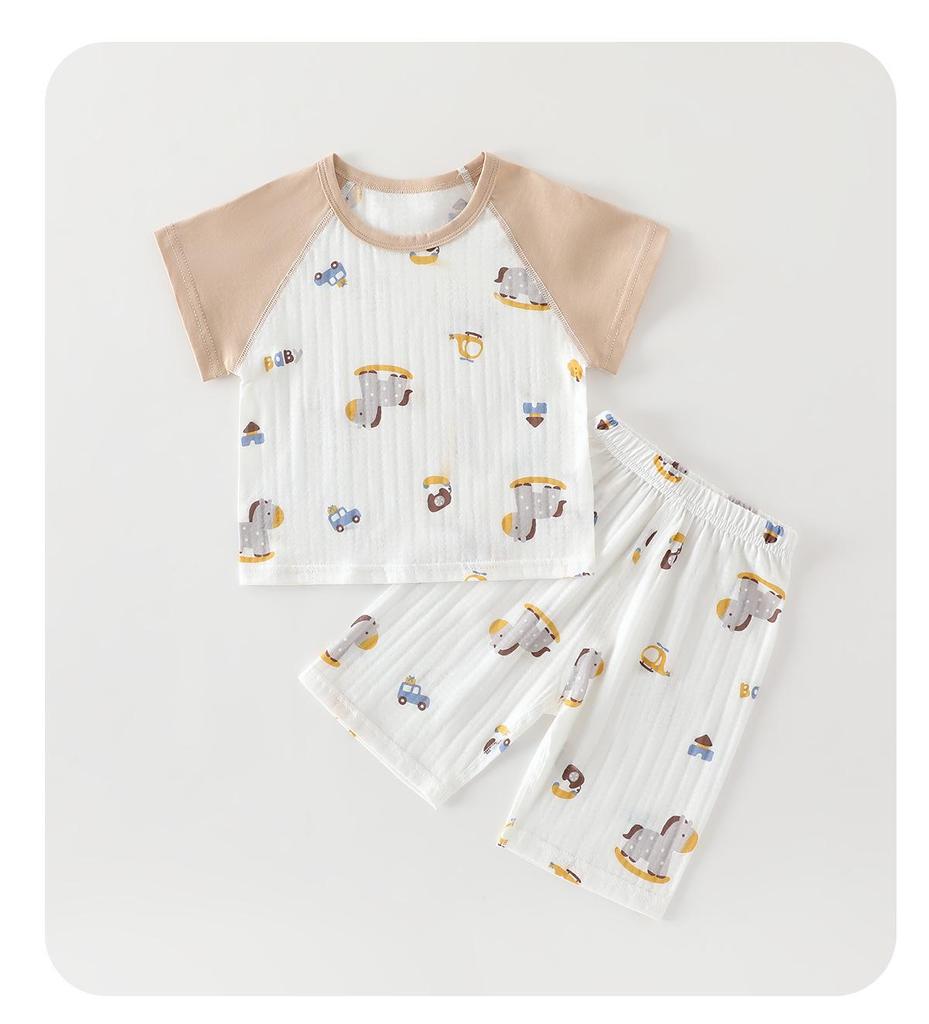 2026 Summer Breathable Cool Children's Short Sleeve Cotton Set