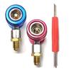 1 Set New Red Blue Adapter R134A Quick Coupler 90° Low & High Side AC Manifold