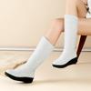 Knee down snow boots autumn and winter high tube warm cotton shoes button decoration  medium and long boots large size  shoes