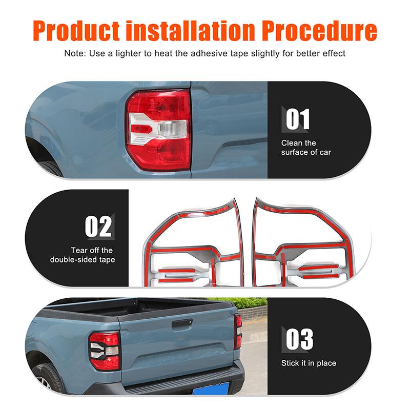 Car Rear Tail Light Decorative Frame Cover ABS Matte Black/Glossy Black/Silver For Ford Maverick 2026 2026 2026 Car Accessories