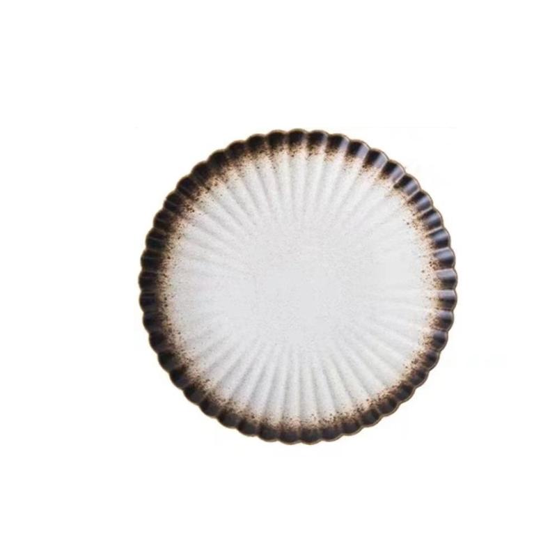 Plate Japanese-style Round Ceramic Tableware Steak Plate Salad Plate Fruit Plate Vegetable Plate Household Western Food Plate