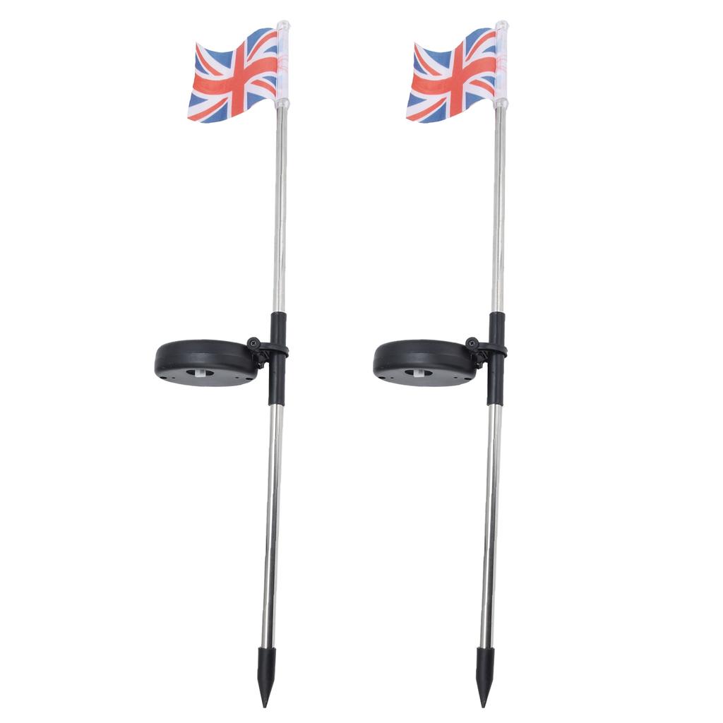 2PCS Solar UK Flag Light LED Solar Garden Lawn Lamp for Outdoor Landscape Decoration White Light
