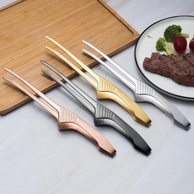 Szczypce do grilla koreańskiego ze stali nierdzewnej 304/430, dopuszczone do kontaktu z żywnością, idealne do pieczenia, pieczenia chleba, steków i użytku w restauracjach.