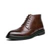 High-top Leather Shoes British Style Autumn New Boots Side Zipper Martin Boots Casual Height-increasing Leather Boots