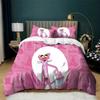3-teiliges Pink Panther Show Bettwäsche-Set Leichte Bettbezug-Garnitur Einzelbett Gemütlich Ultra Weicher Bettbezug mit Kissenbezügen