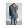 2026 Fall Winter Mens Oversized Hooded Knit Sweater Slim Fit Casual Button Long Sleeve Sun Protection Top