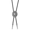 Herren Western Verstellbare Bolo Krawatte mit Metallblume Geflochtenes Lederseil Krawatte Hemdkragenkette Schmuck Halskette