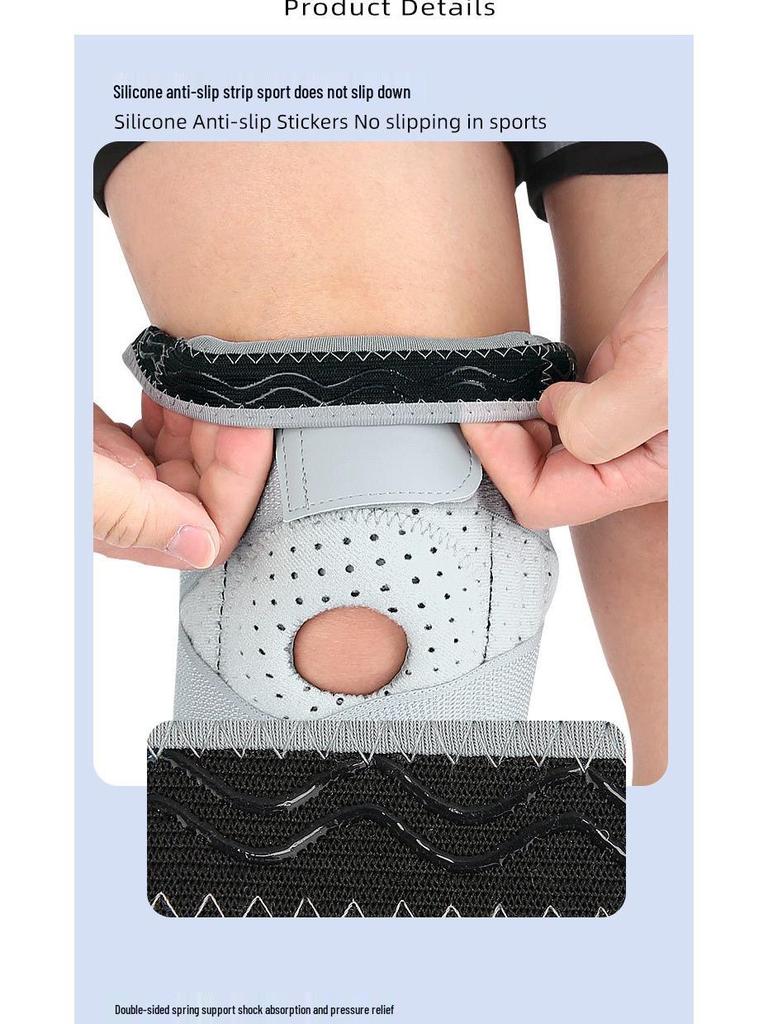 Gray Compression Knee Pad for Women & Men - Protective Support for Cycling, Running, Squats, and Mountaineering