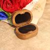 Handmade Wedding Ring Box Wooden Portable Rings Bearer Box Rustic Design Double Slots Jewelry Storage Show Case Wedding Ceremony