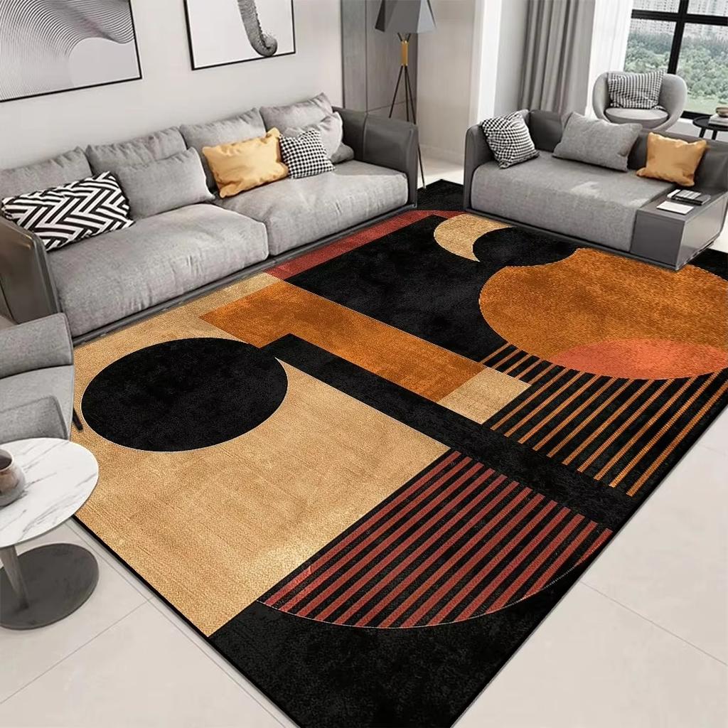Geometrische Teppiche für große Flächen zur Wohnzimmerdekoration Moderne Luxus-Sofa-Tischteppiche Schlafzimmer Rutschfeste Fußmatte Waschbare Fußmatten