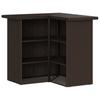 3 Piece Garden Bar Set with Cushions Brown Poly Rattan