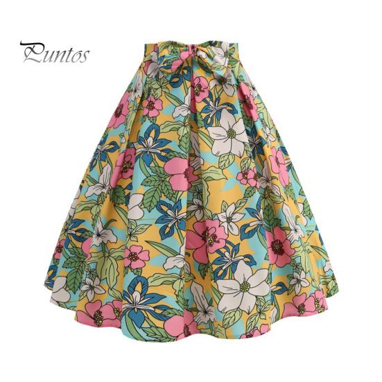 

Женская юбка-миди с высокой талией, декором бантом, большая юбка по подолу с застежкой-молнией, плиссированная юбка в стиле ретро с цветочным принтом, юбка до середины икры L