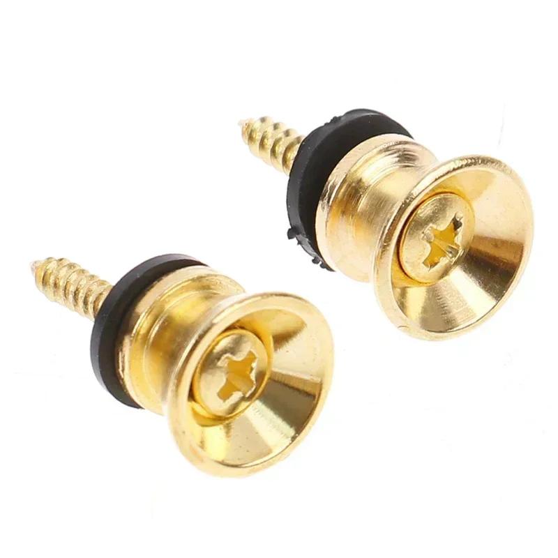 

2Pcs Metal Guitar Strap Button Strap Fixing Pin With Fixing Screw Guitar Strap Lock Knob With Lock Classical Guitar