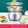 Thickened Vegetable Slicer Grater Stackable Mixing Bowl Set  Vegetable Washing
