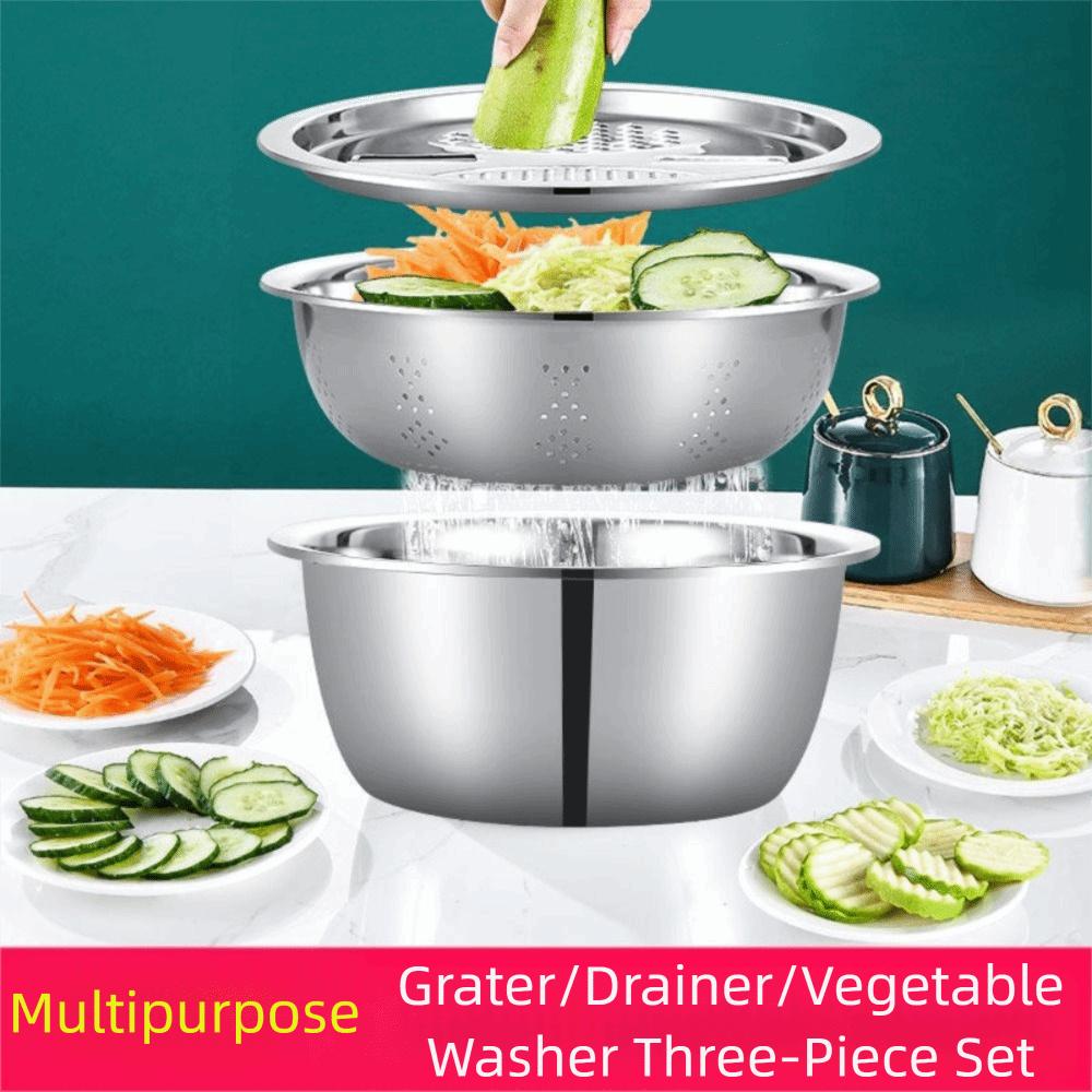 Thickened Vegetable Slicer Grater Stackable Mixing Bowl Set Vegetable Washing