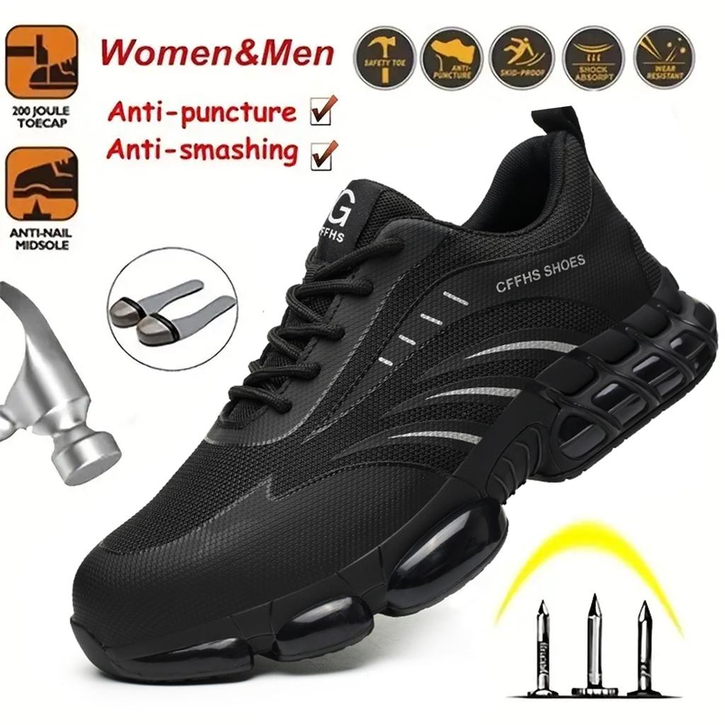 Pantofi de siguranță pentru bărbați Pantofi de muncă anti-spărtură Anti-punctură Respirabili Pantofi de muncă ușori Indestructibili