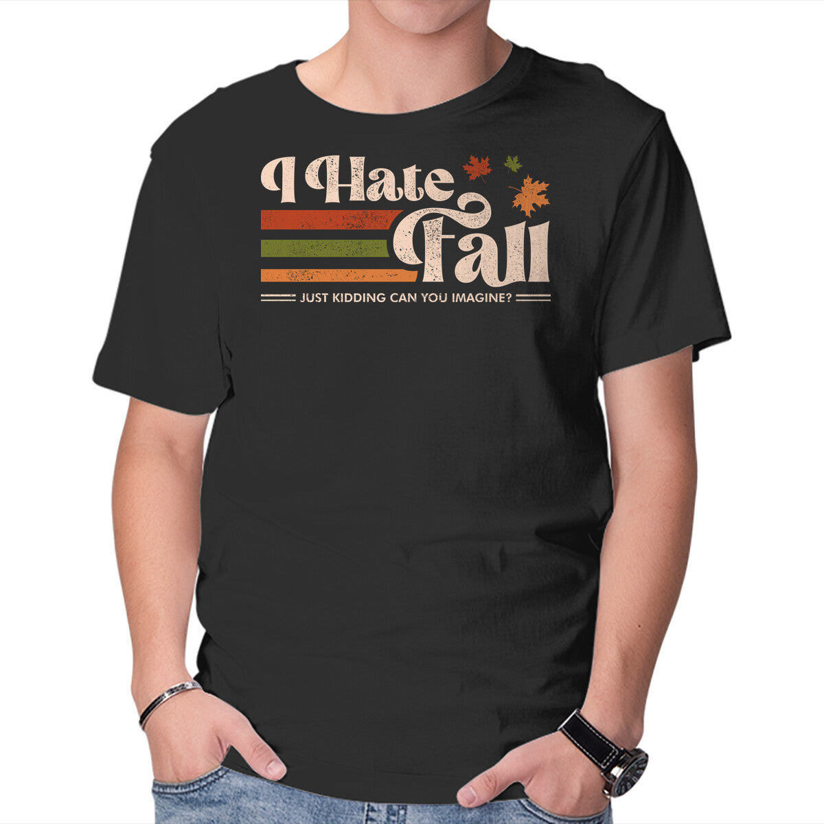 Unisex Crew Neck T-Shirt I Hate Fall Graphic Short Sleeve Casual Tee XS