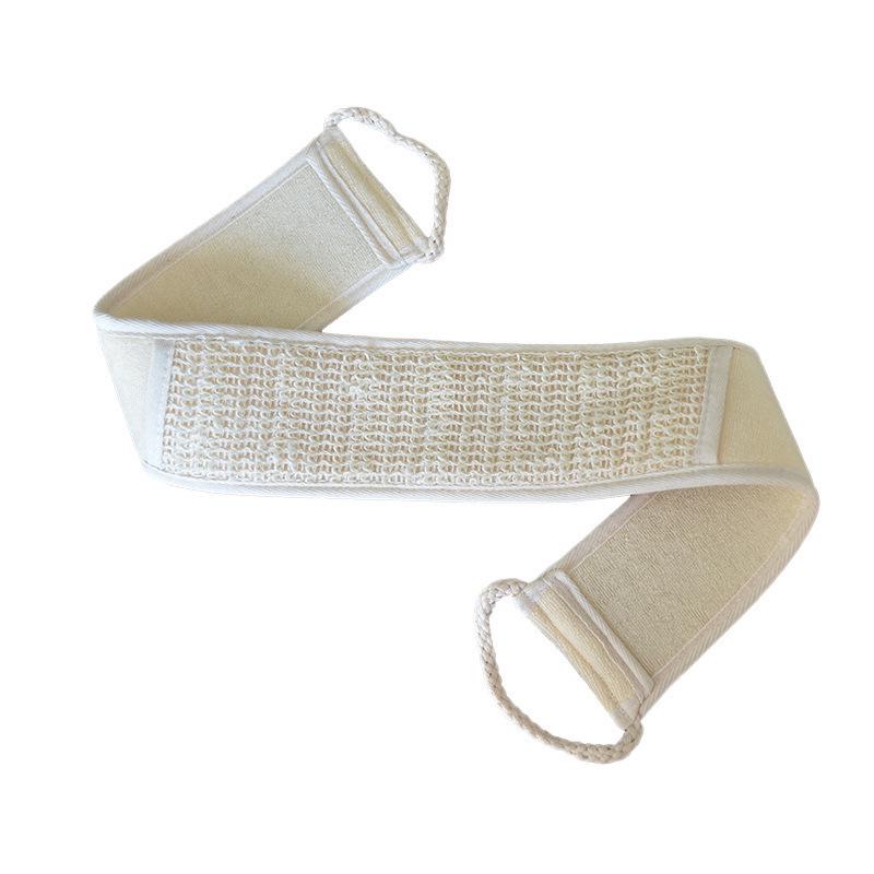 Natural Cotton Linen Loofah Back Scrubber - Exfoliating Bath Brush